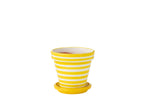 J-Line bloempot Granada Stripes - keramiek - geel - medium - Ø 27 cm