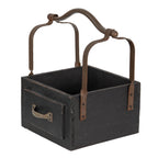 Mand 24x19x28 cm Zwart Hout Bakje