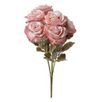 Kunstbloem Roos 47 cm Roze Kunststof Kunstplant