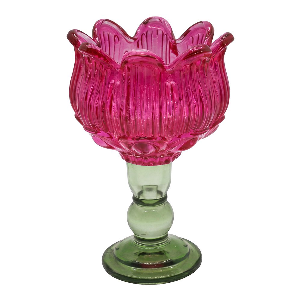 Waxinelichthouder Roze Glas