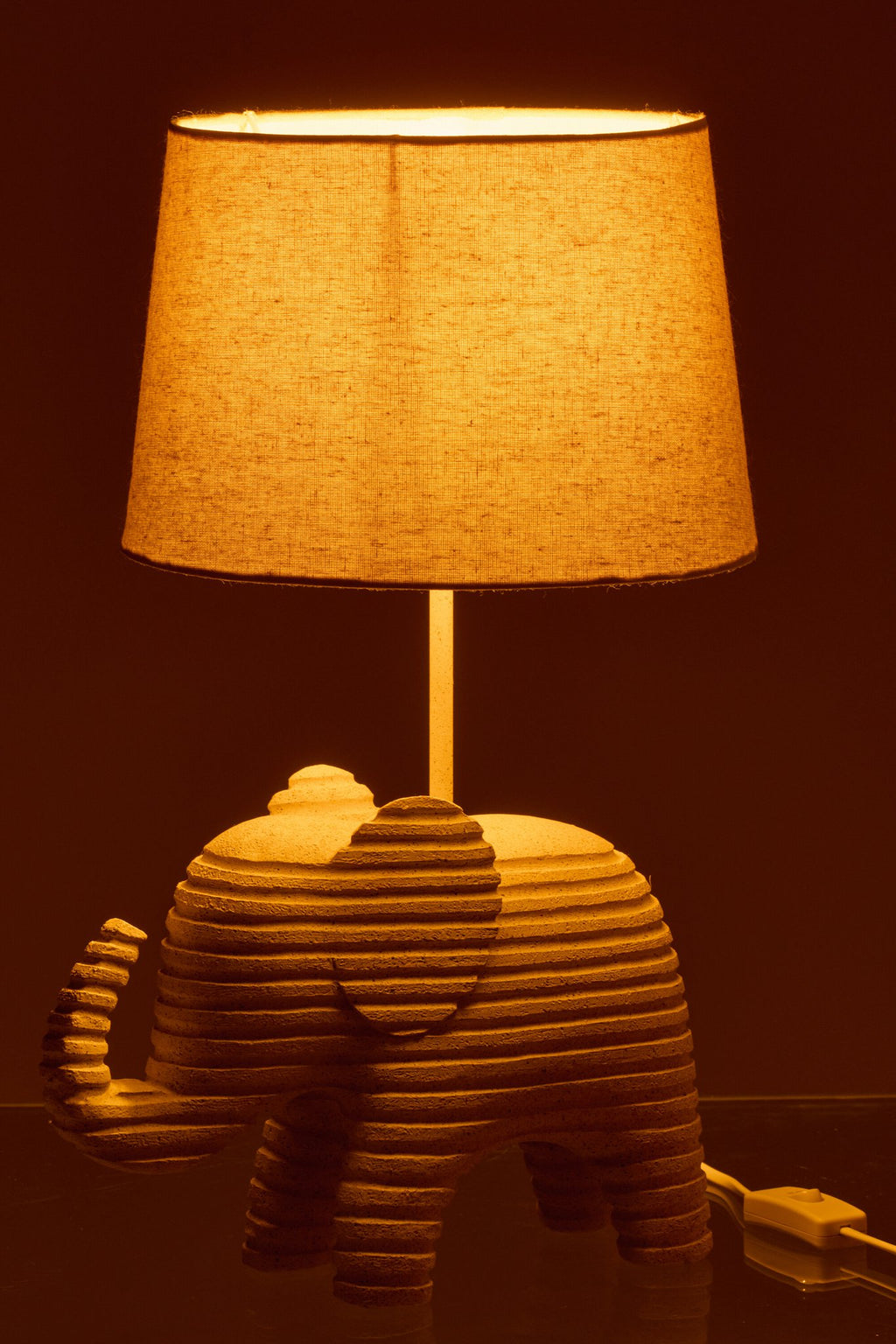 J-Line tafellamp Gestreept - polyresin - beige