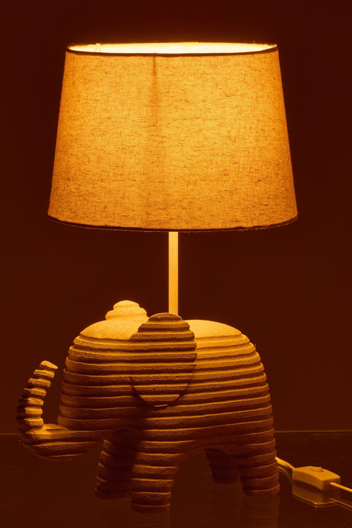 J-Line tafellamp Gestreept - polyresin - beige
