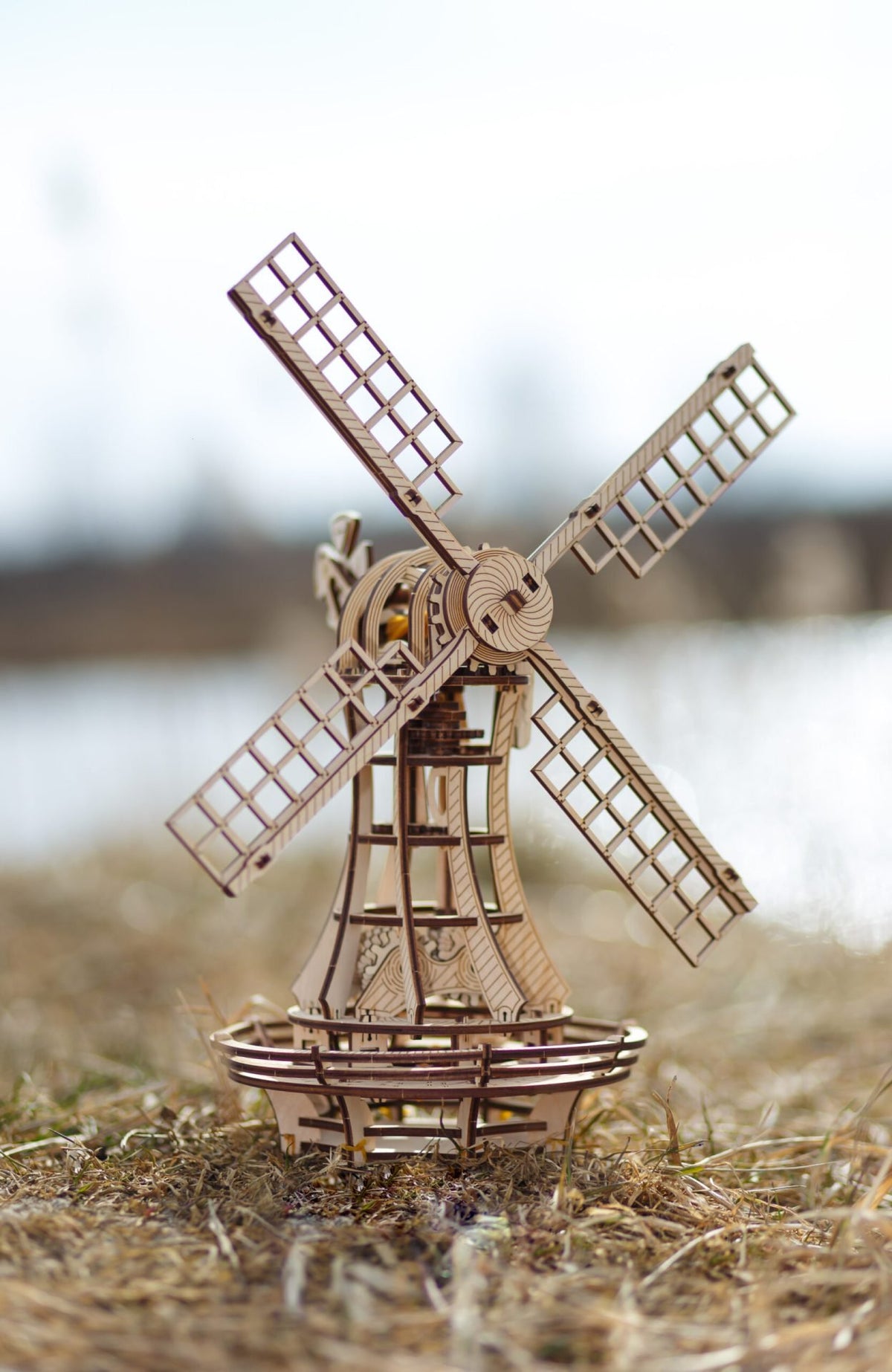 Eco Wood Art (EWA) 3D Mechanische Puzzel Windmill, 2130, 34x19,5x40cm