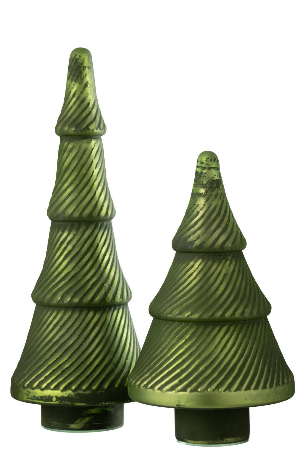 J-Line Kerstboom Geoxideerd Geribbeld Glas Groen Large