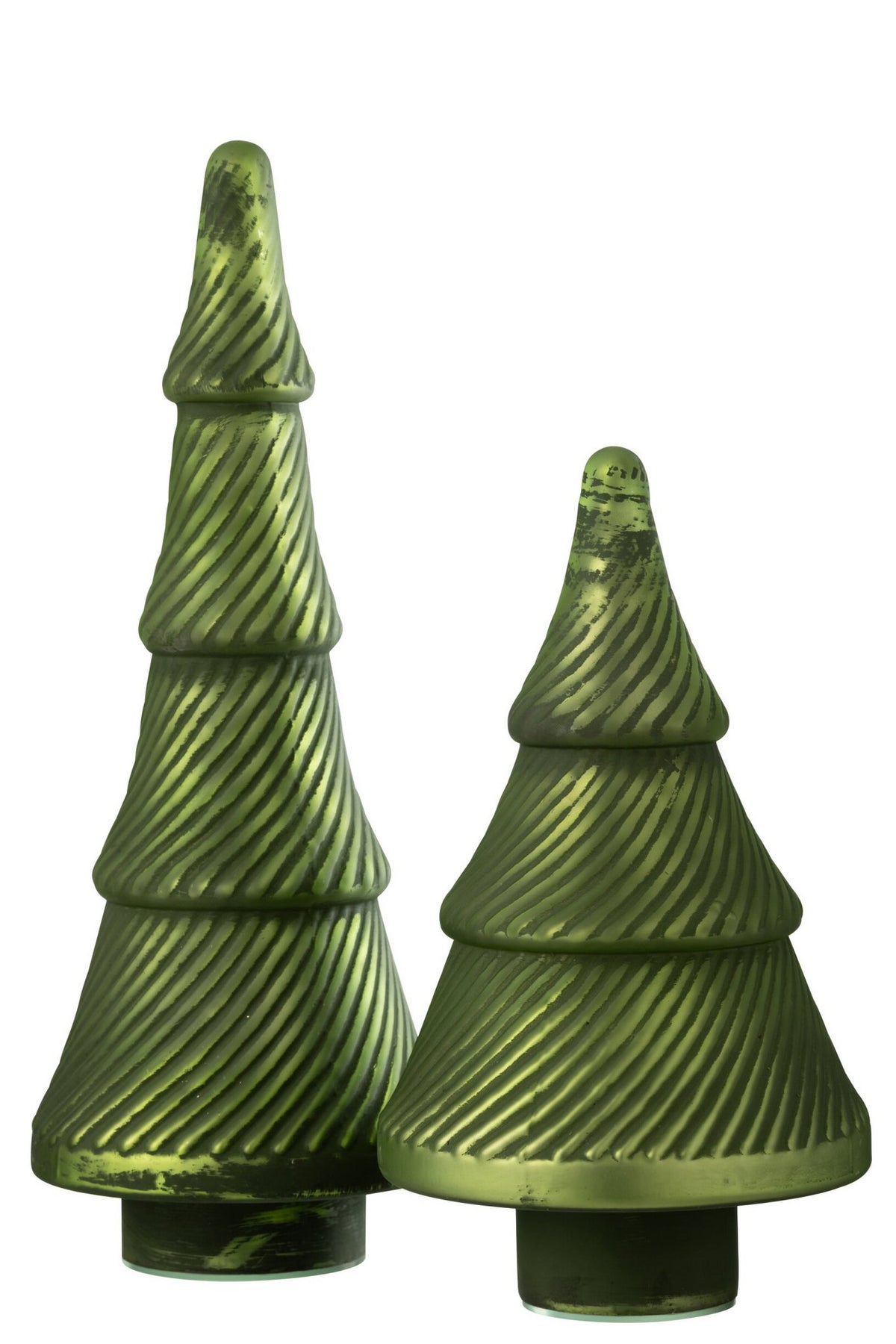 J-Line Kerstboom Geoxideerd Geribbeld Glas Groen Large