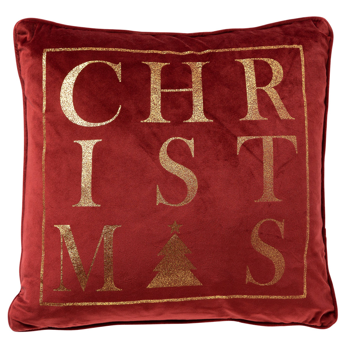 Textino Christmas - Kussen 45x45 cm - Kerstdecoratie - Fluweel - Biking Rood - Rood