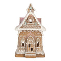 Gingerbread house met LED 9x10x15 cm Bruin Kunststof