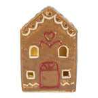 Gingerbread house met LED 7x6x9 cm Bruin Keramiek