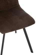 J-Line Eetstoel Clark Metaal/Polyester Bruin