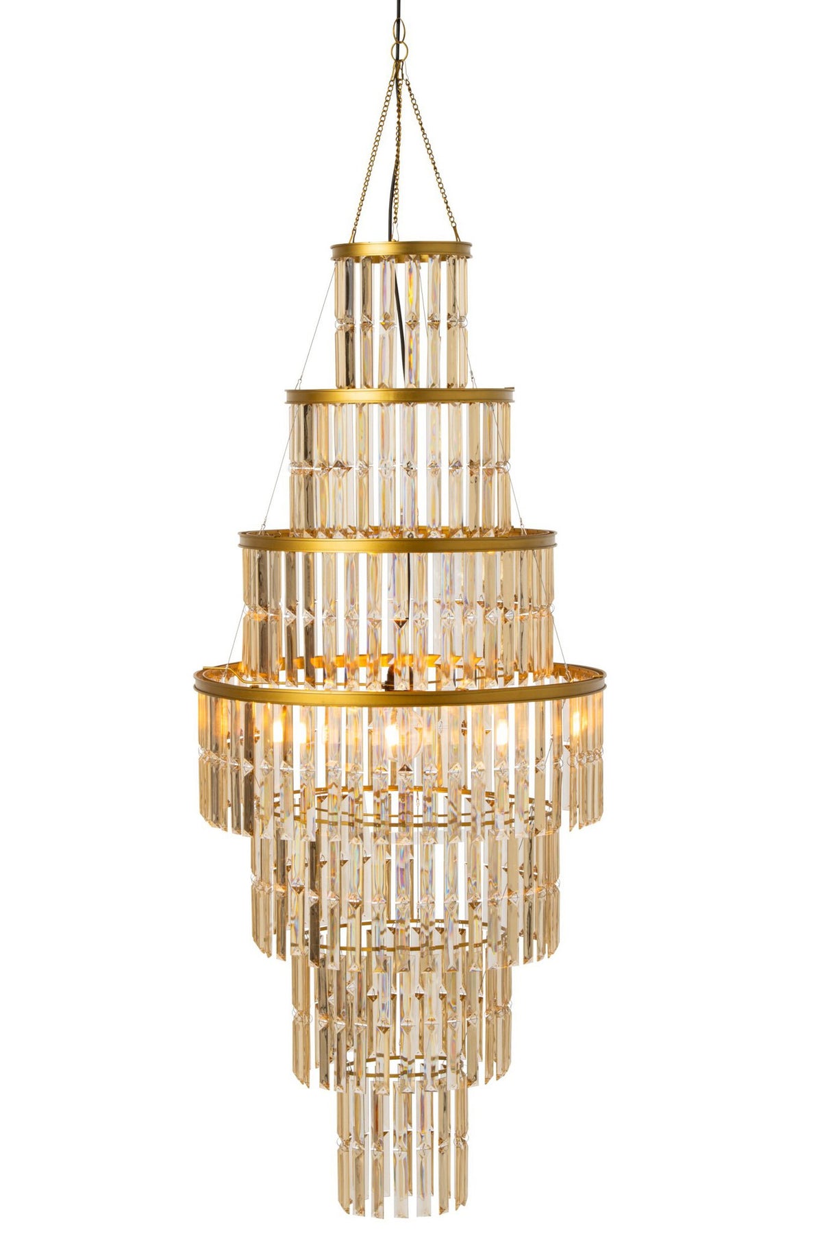 J-Line Moderne kroonluchterlampenkap - acryl - goud - large