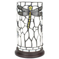 Tiffany Tafellamp Ø 15x26 cm Wit Grijs Glas Libelle Tiffany Bureaulamp