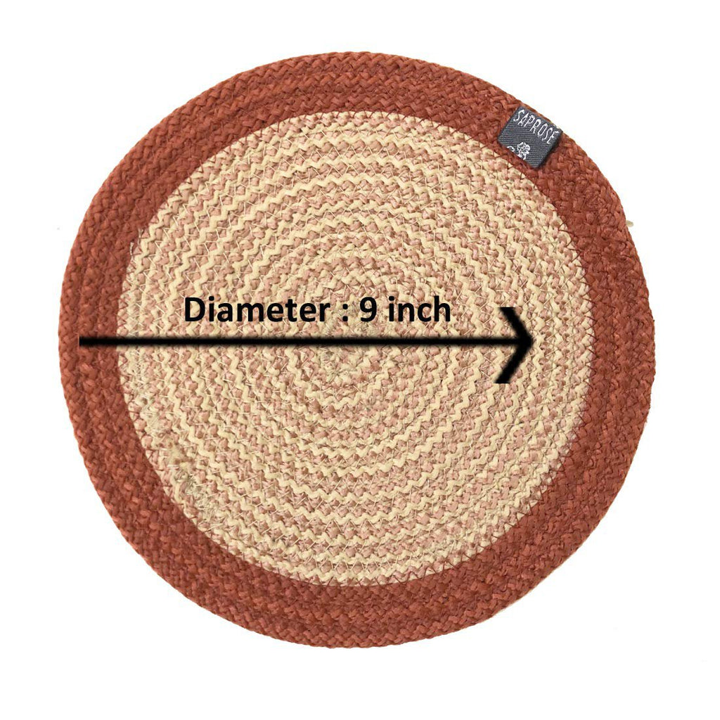Onderzetter – polypropyleen gevlochten, machinewasbaar – 23 cm rond (set van 3 stuks)
