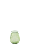 J-Line windlicht Rond Gestreept - glas - lichtgroen