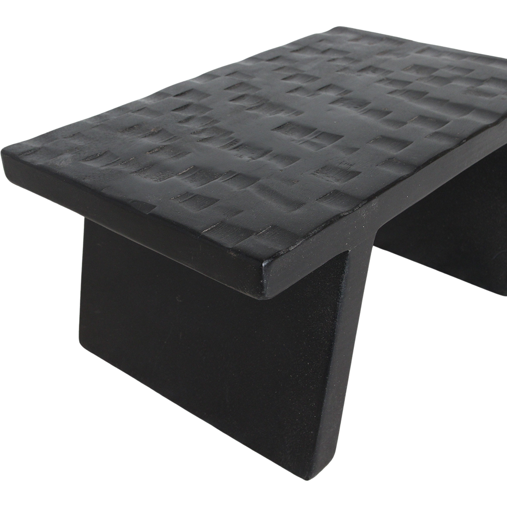 Mangohouten kruk/bijzettafel zwart