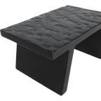 Mangohouten kruk/bijzettafel zwart