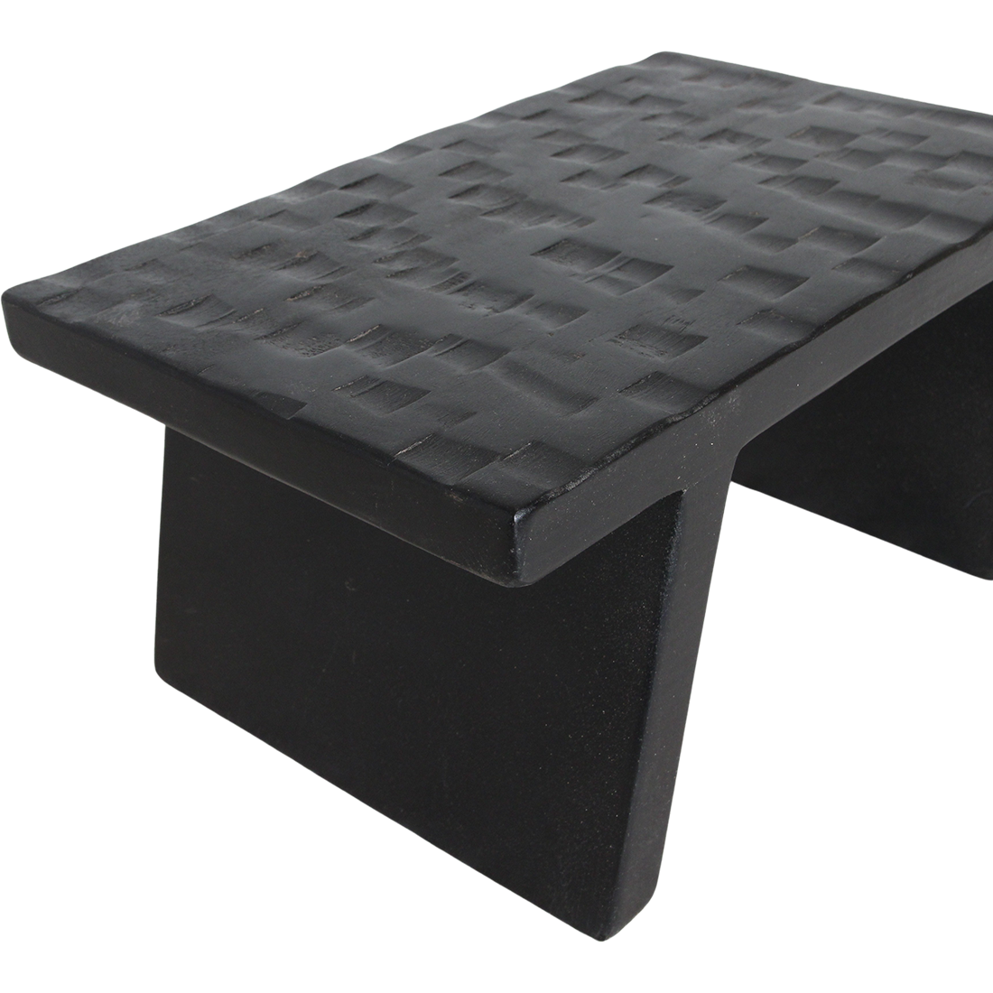 Mangohouten kruk/bijzettafel zwart