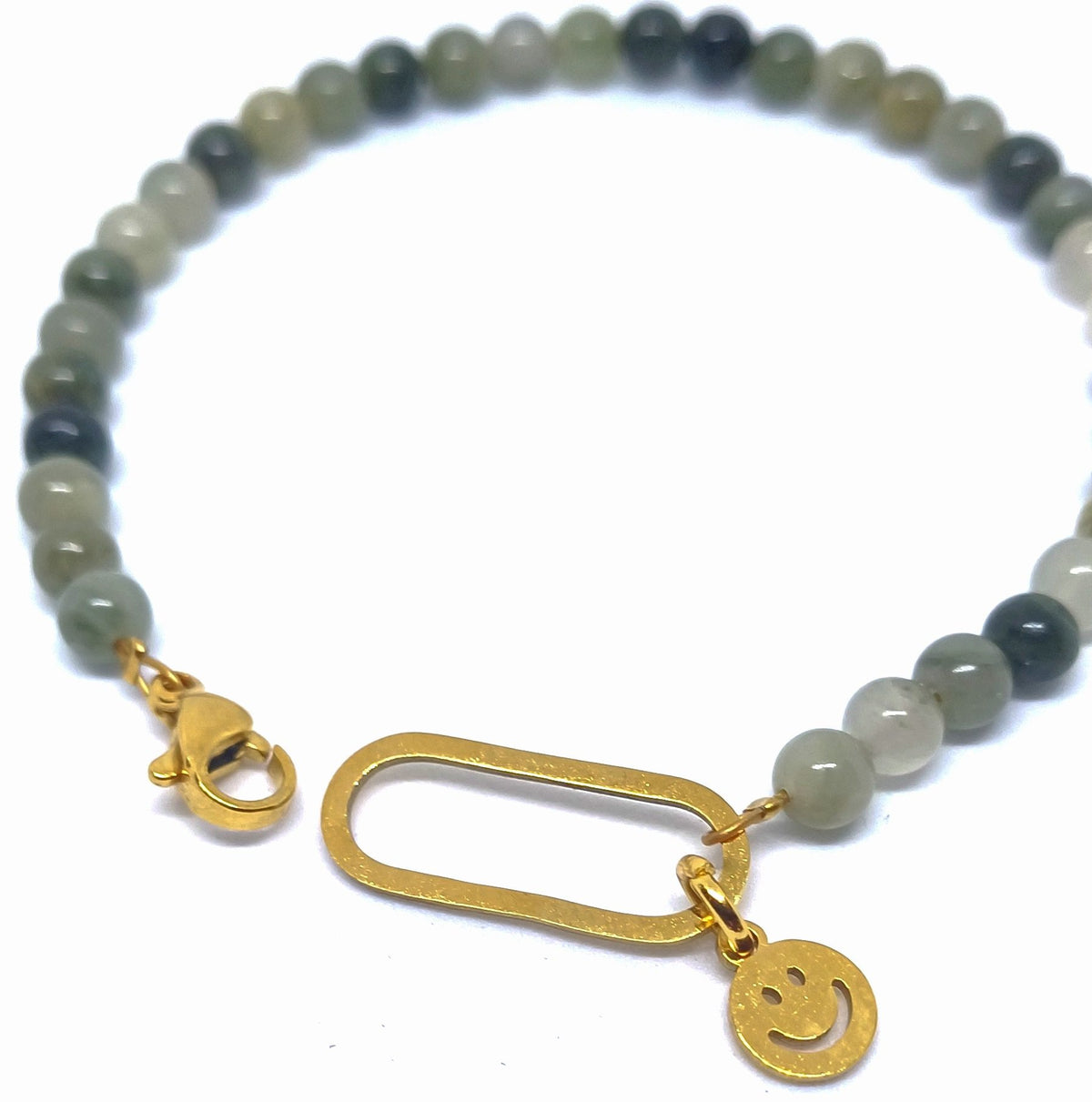 Edelsteen armbandje met ovale link sluiting