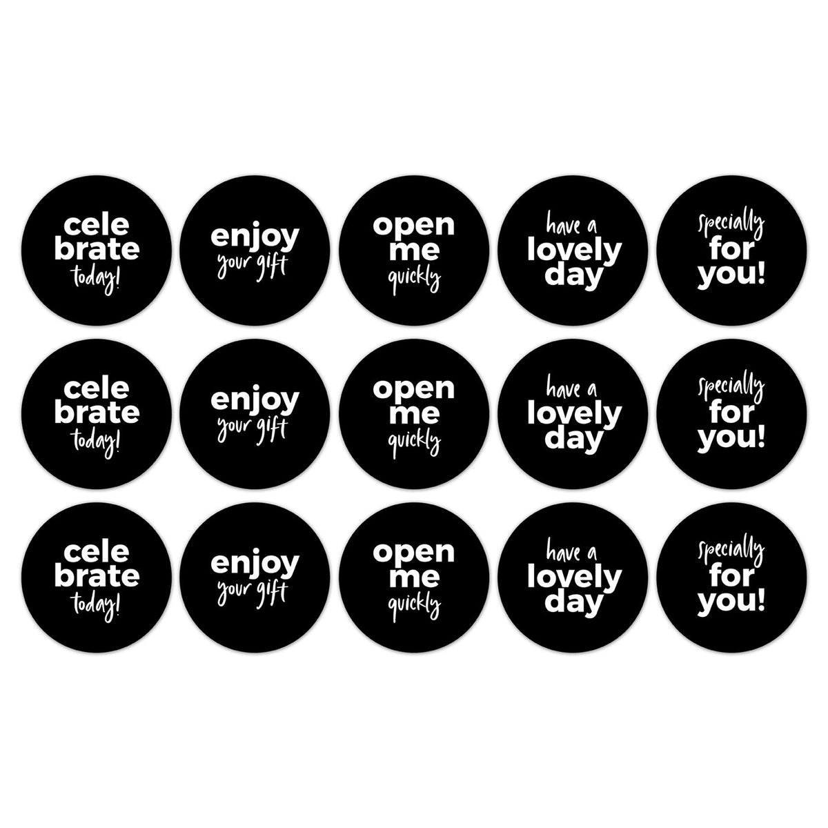 Text mix - Cadeaustickers op rol - 500 stuks