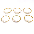 Parelring van verguld roestvrij staal