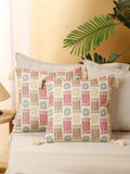 Set van 2 - Set kussenslopen met kleurblokken – woondecoratietextiel – mix van polylinnen