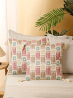 Set van 2 - Set kussenslopen met kleurblokken – woondecoratietextiel – mix van polylinnen