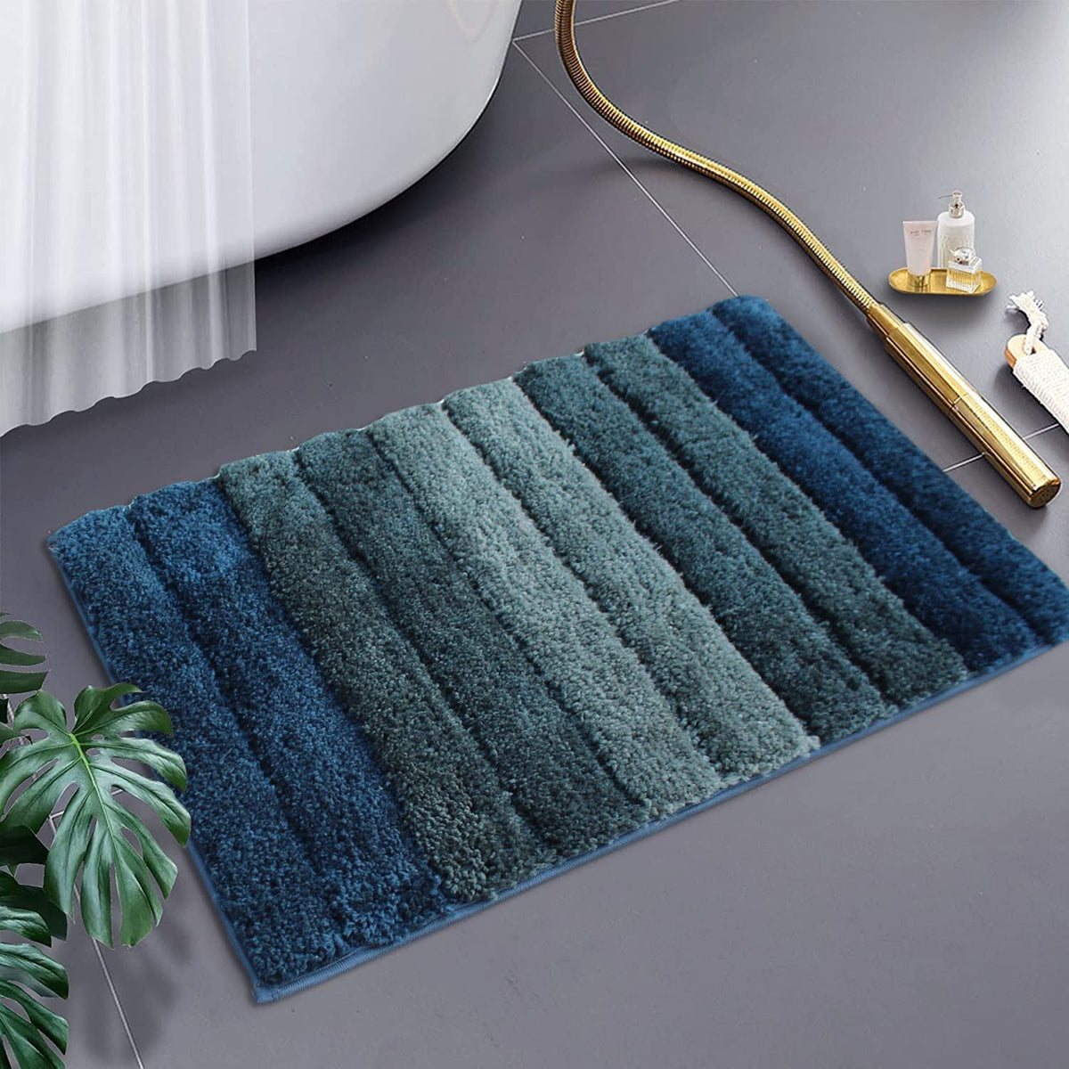 Luxe 2500 GSM microvezel antislipbadmat 40x60cm, verpakking van 1 | Wasbare waterabsorberende badkamer keuken entreemat