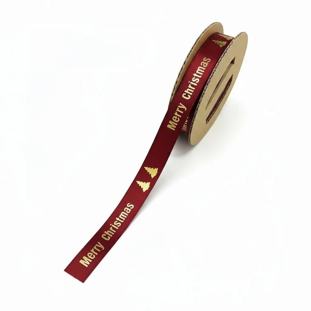 Satijn lint – Merry Christmas – Bordeaux - 15mm x 20m