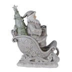Beeld Kerstman 10x6x13 cm Grijs Kunststof Kerstdecoratie