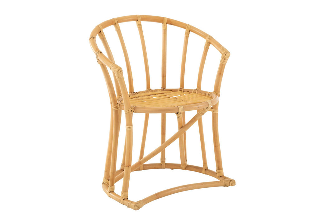 J-Line stoel + kussen - jute/textiel - naturel/wit