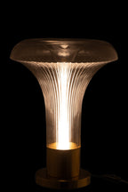 J-Line tafellamp - metaal/glas - goud/transparant - LED lichtjes
