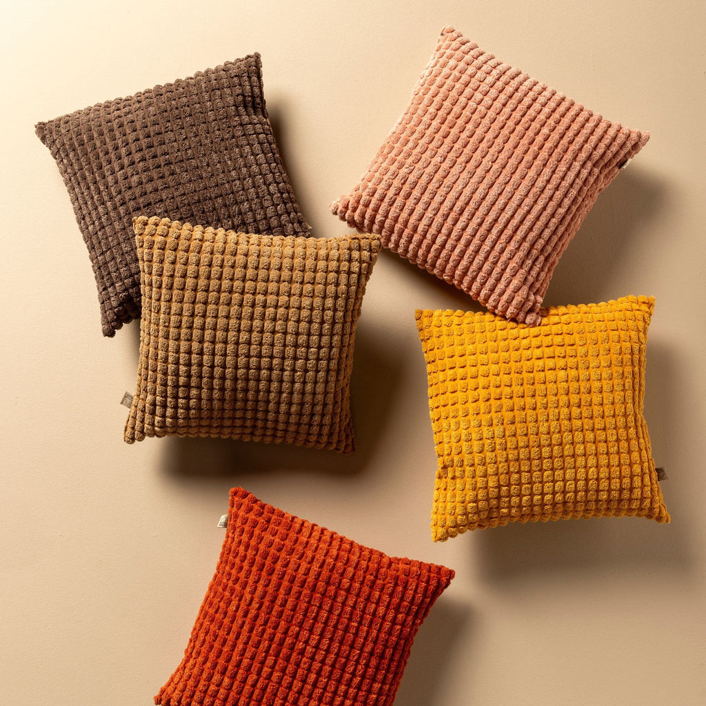 Dutch Decor Rome - Kussen 45x45 cm - Effen kleur - 3D textuur - Potters Clay - Oranje