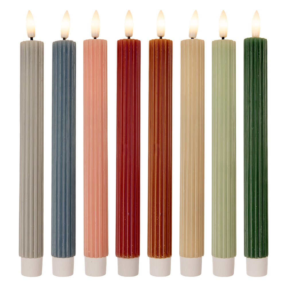 LED Dinerkaarsen set van 2 Ø 2x25 cm Groen Wax