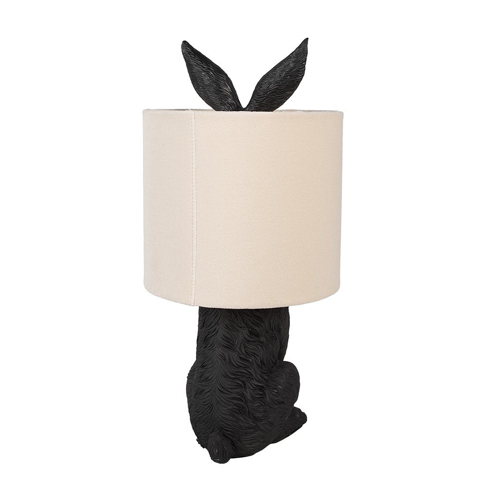 Tafellamp Konijn Ø 20x43 cm Zwart Beige Kunststof