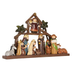 Kerstdecoratie Beeld Kerstgroep 32x5x20 cm Bruin Kunststof