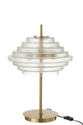 J-Line tafellamp Doorschijnend - metaal/glas - goud - LED lichtjes