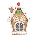 Gingerbread house met LED 27x11x36 cm Bruin Polyresin Peperkoekhuisje