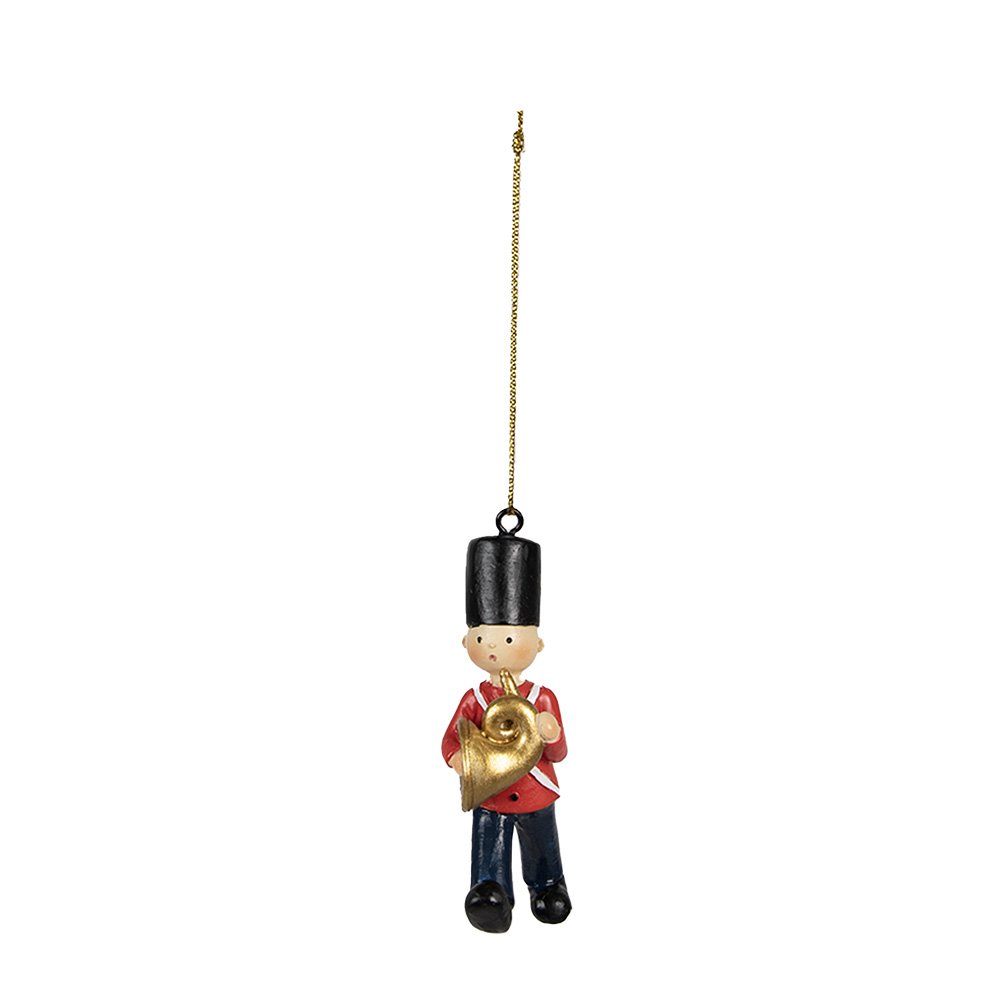 Kersthanger Soldaat 8 cm Rood Polyresin Kerstboomversiering