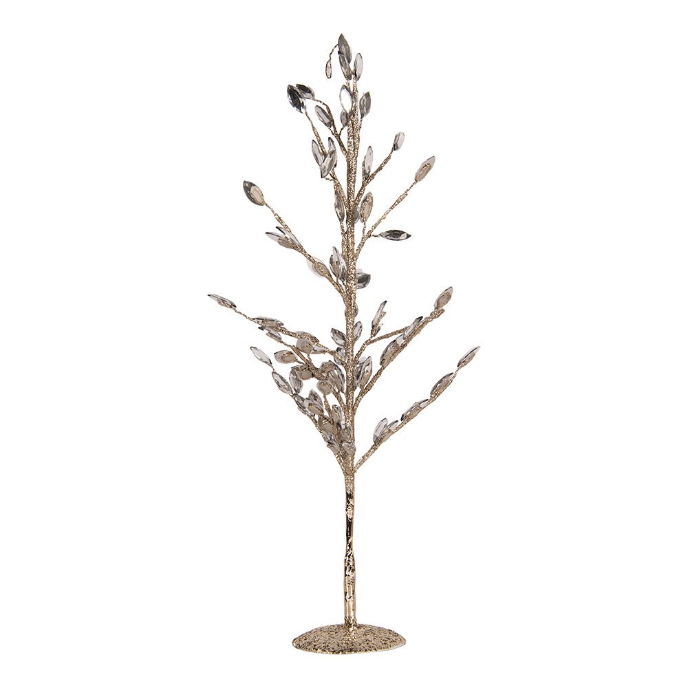 Decoratie Boom 9x9x50 cm Zilverkleurig Metaal