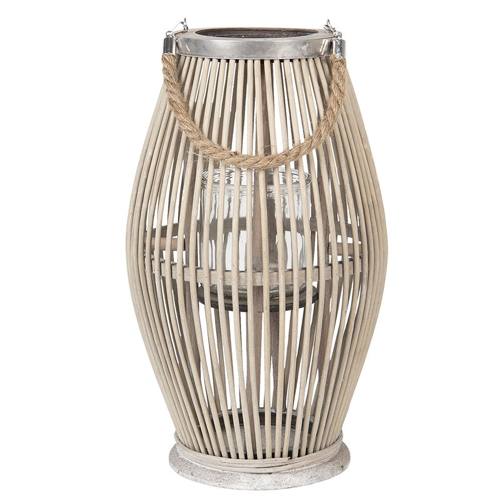 Windlicht Grijs Hout