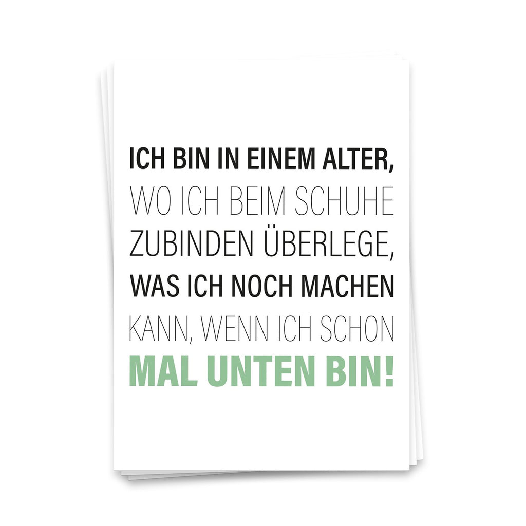 Ik ben op een leeftijd waar ik nadenk over wat ik kan doen als ik kan doen als ik al hieronder ben - ansichtkaart 10 set