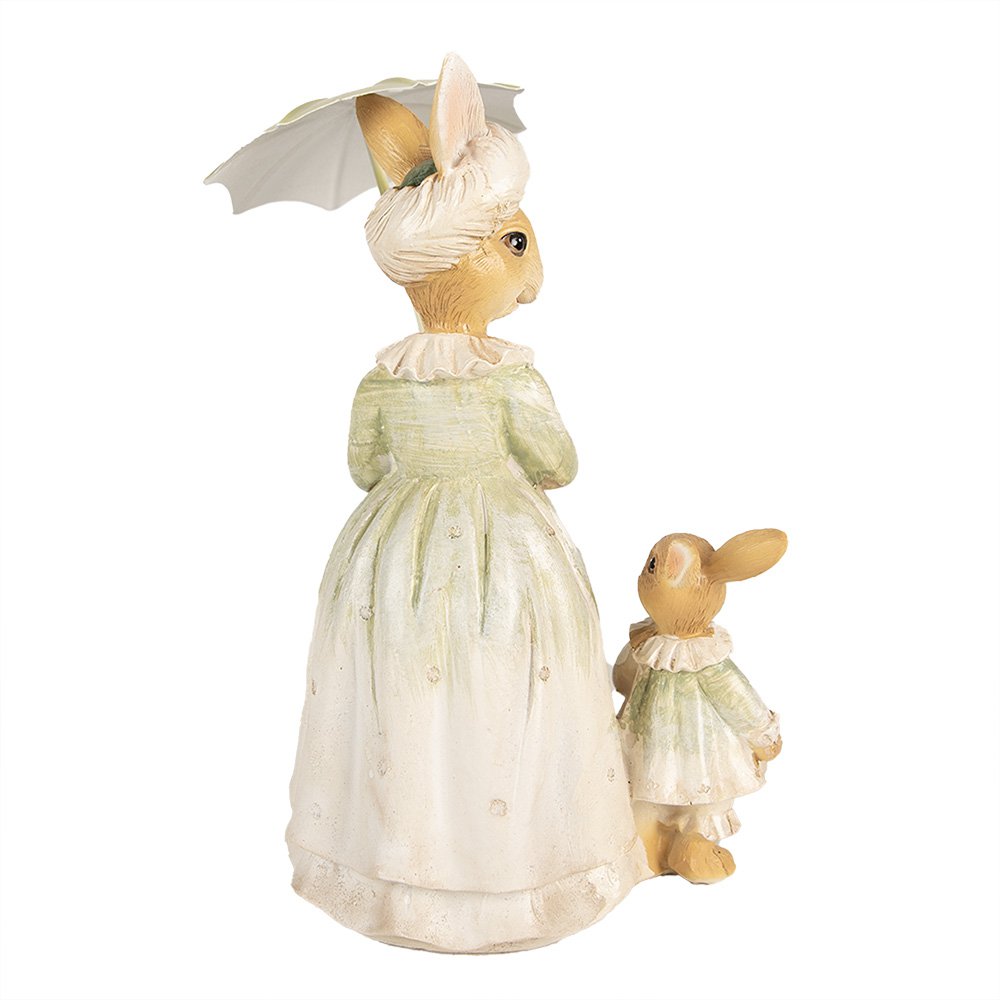Beeld Konijn 21 cm Bruin Groen Polyresin