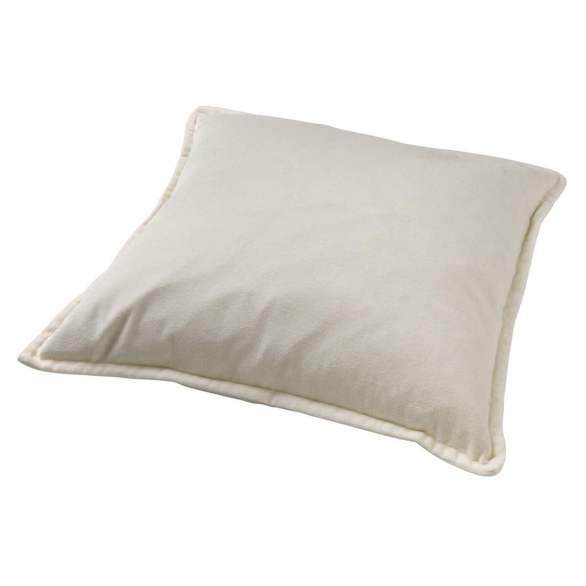 Nederlands decor Caith - Decoratief kussen 50x50 cm - 100% katoenen velours - Sneeuwwit - Wit