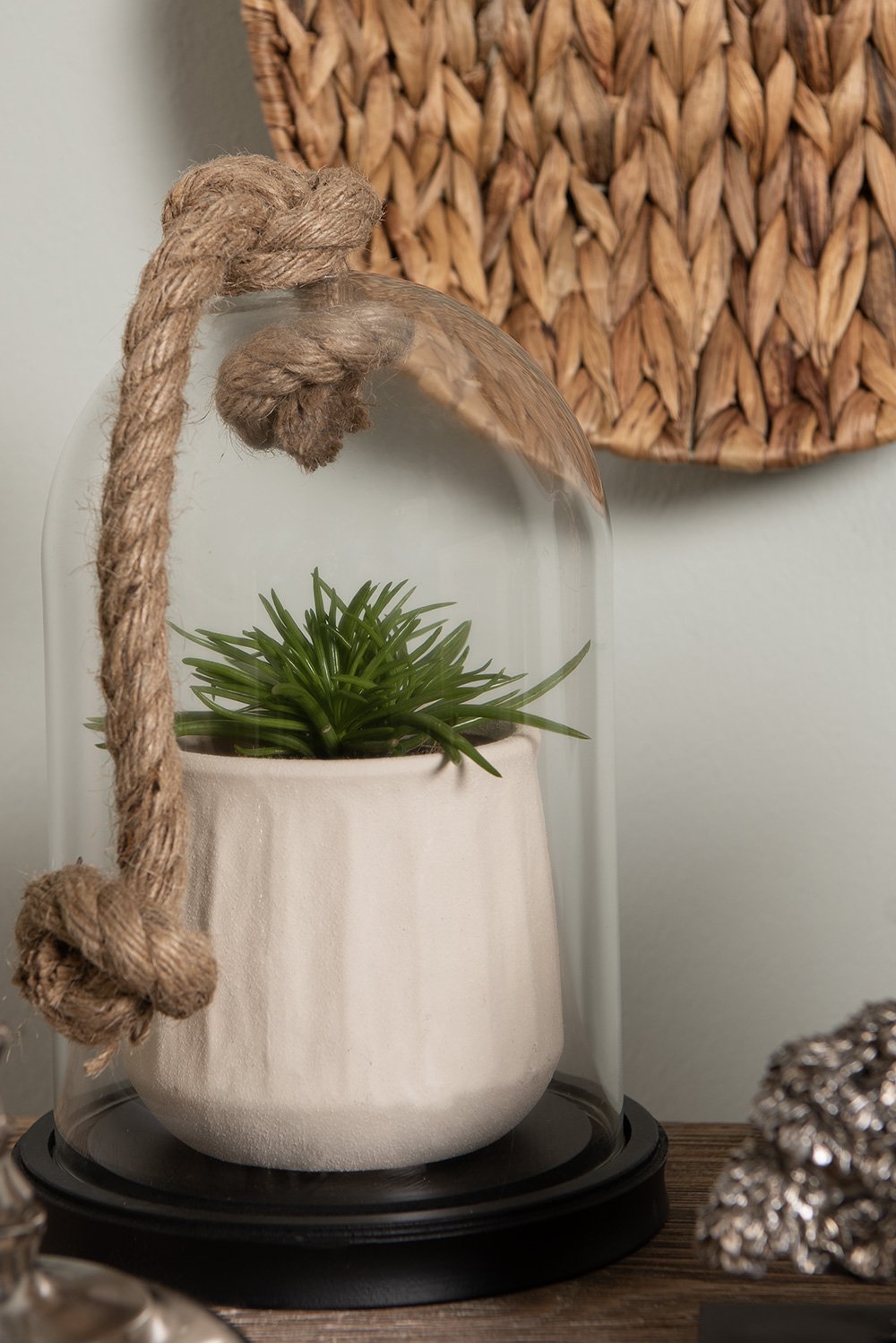 Stolp Ø 17x28 cm Transparant Hout Glazen Stolp