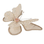 Decoratie Vlinder 30x3x24 cm Beige Synthetisch