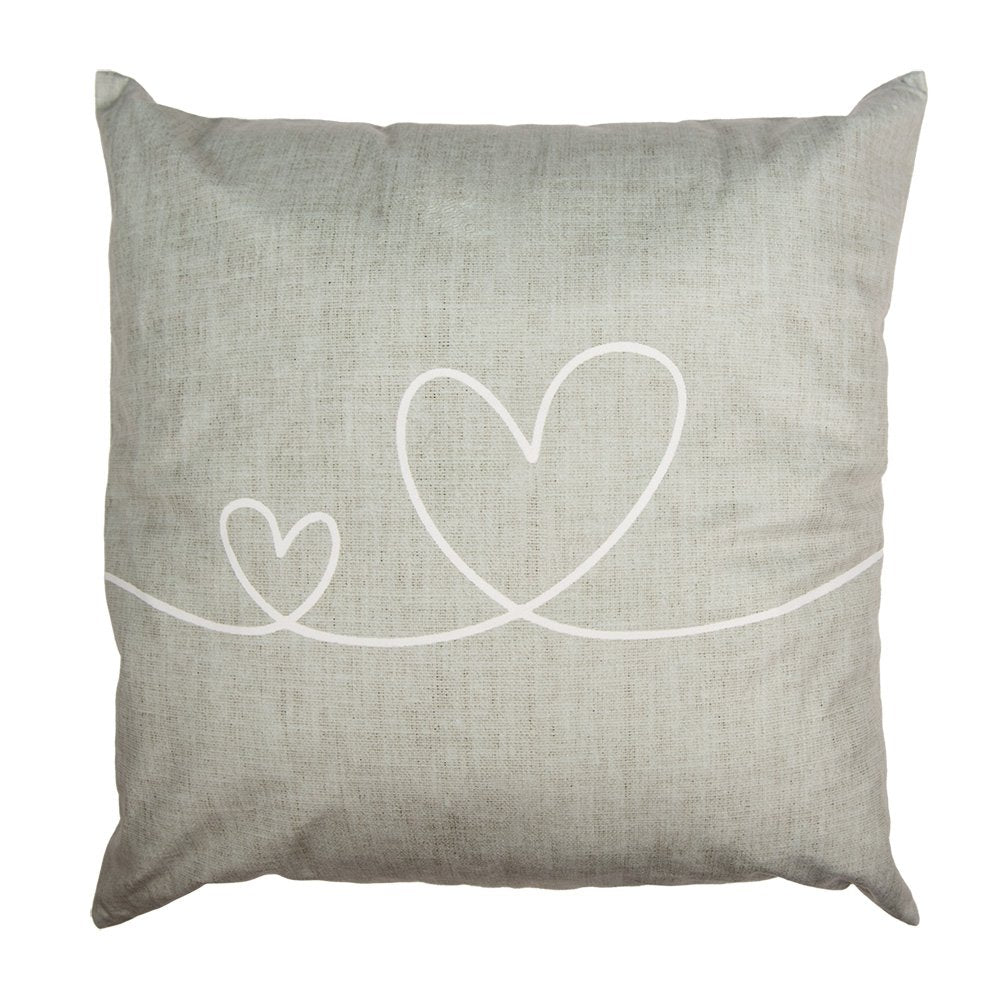 Kussenhoes 45x45 cm Beige Groen Polyester Harten Sierkussen
