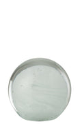 J-Line presse-papier Twister Rond - glas - wit large