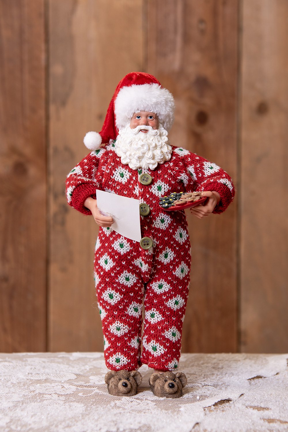 Beeld Kerstman 28 cm Rood Kunststof Beld Kerstmis