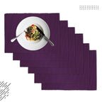Eettafelmatten – geribbeld katoen, hittebestendig – 48x32 cm, set van 6