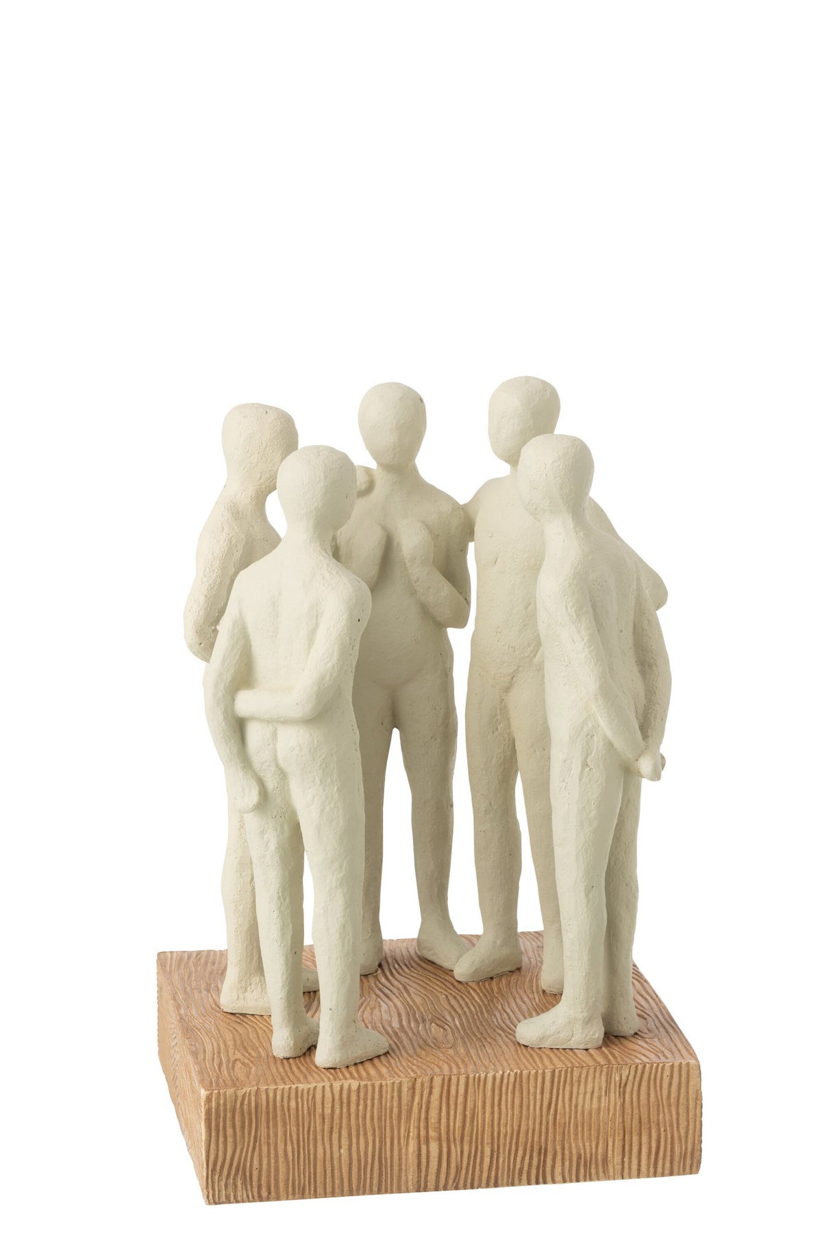 J-Line decoratie Beeldje Groep Mensen Staand - polyresin - wit/naturel