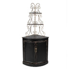 Wandkast Zwart, Hout en IJzer 78x55x181 cm